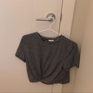 Black and white stripped crop top with a nice fit around waist